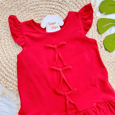  Vestido Três Laços - Vermelho